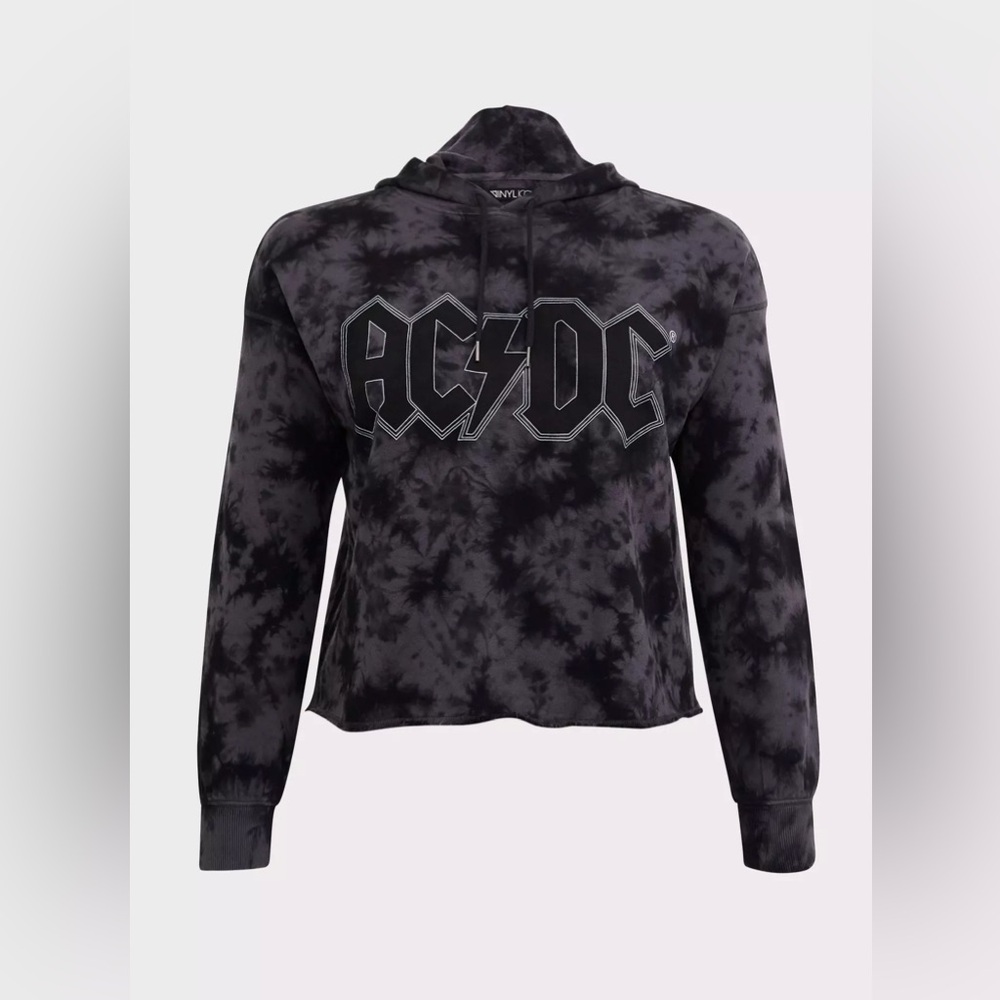 torrid Black Tie-Dye AC/DC Hooded Sweatshirt